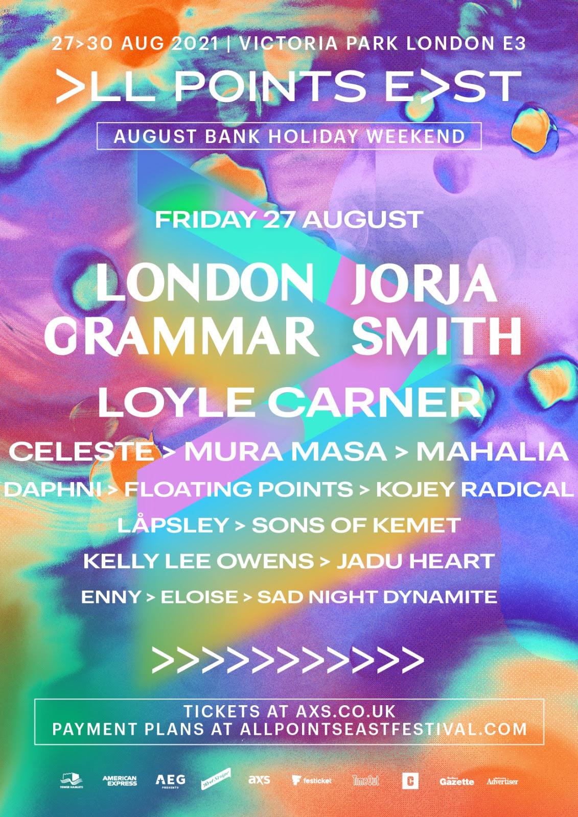 All Points East announces London Grammar + Jorja Smith for Friday August 27th